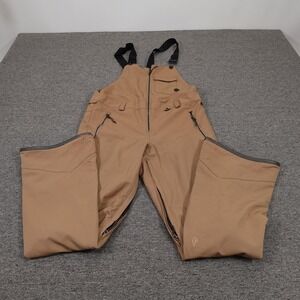 Volcom Bib Snow Pants Womens Large Brown Stretch Slim Fit 15K Ski Waterproof